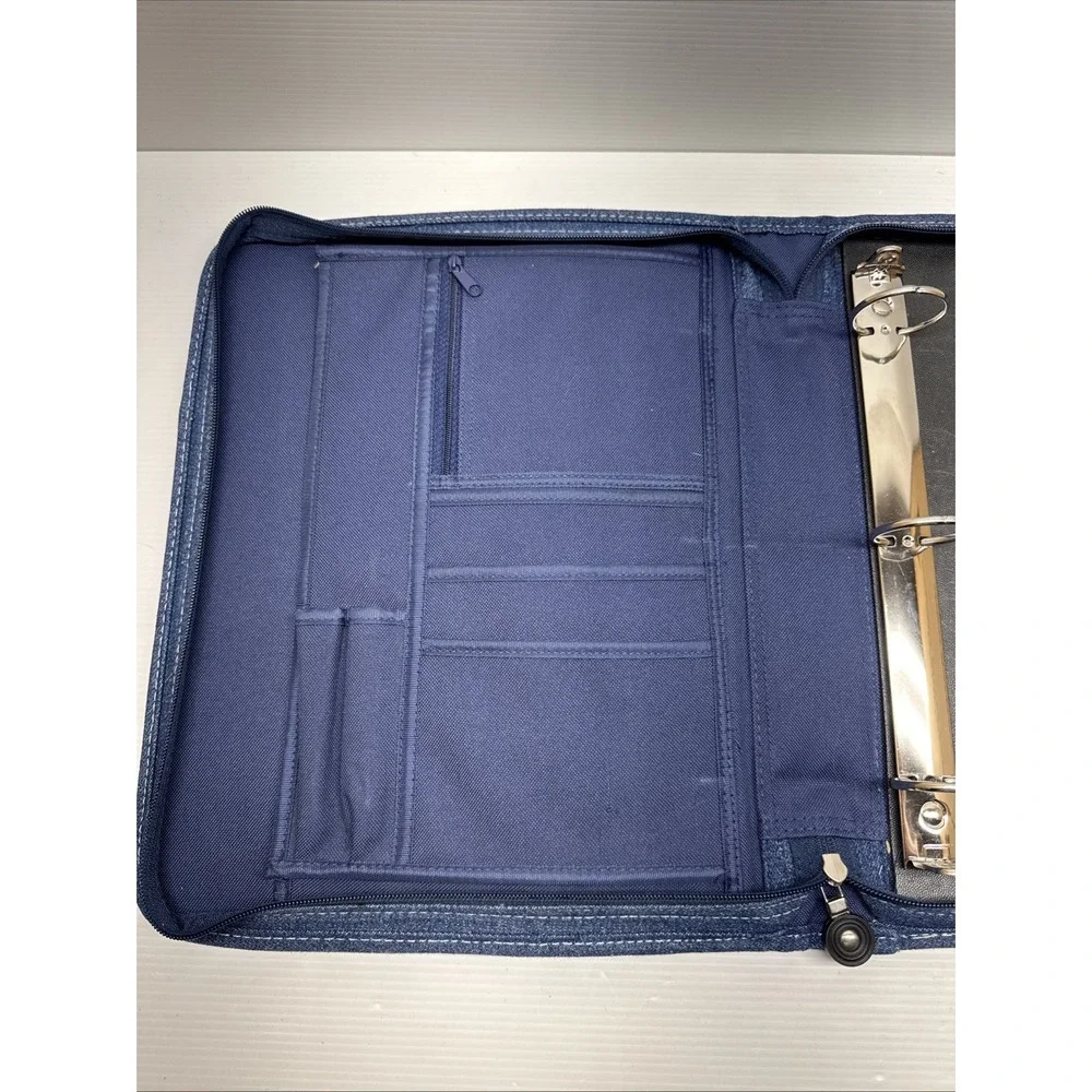 Vintage Denim Retro Y2K Notebook Binder Blue Jean Trapper Keeper 3 Ring Pockets
